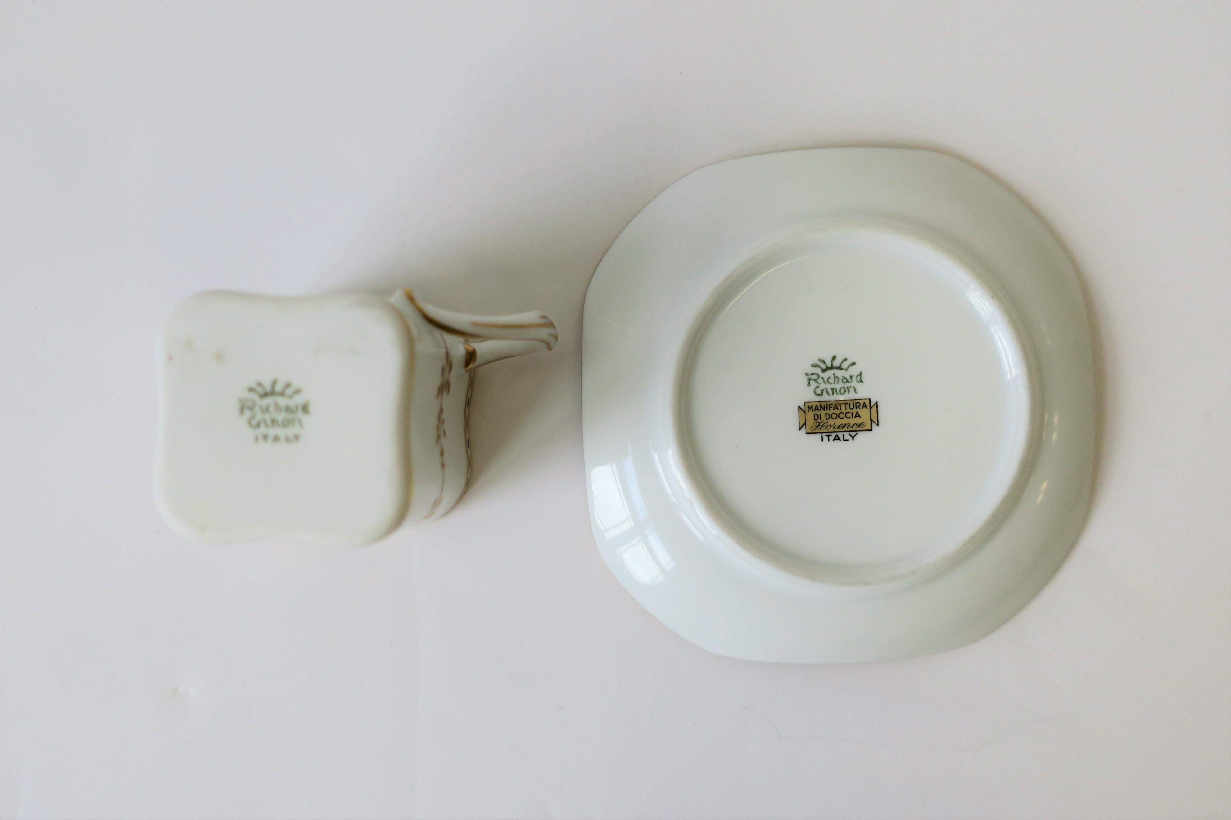 Richard Ginori Italian Porcelain Espresso Coffee Tea Cup Saucer For Sale 1