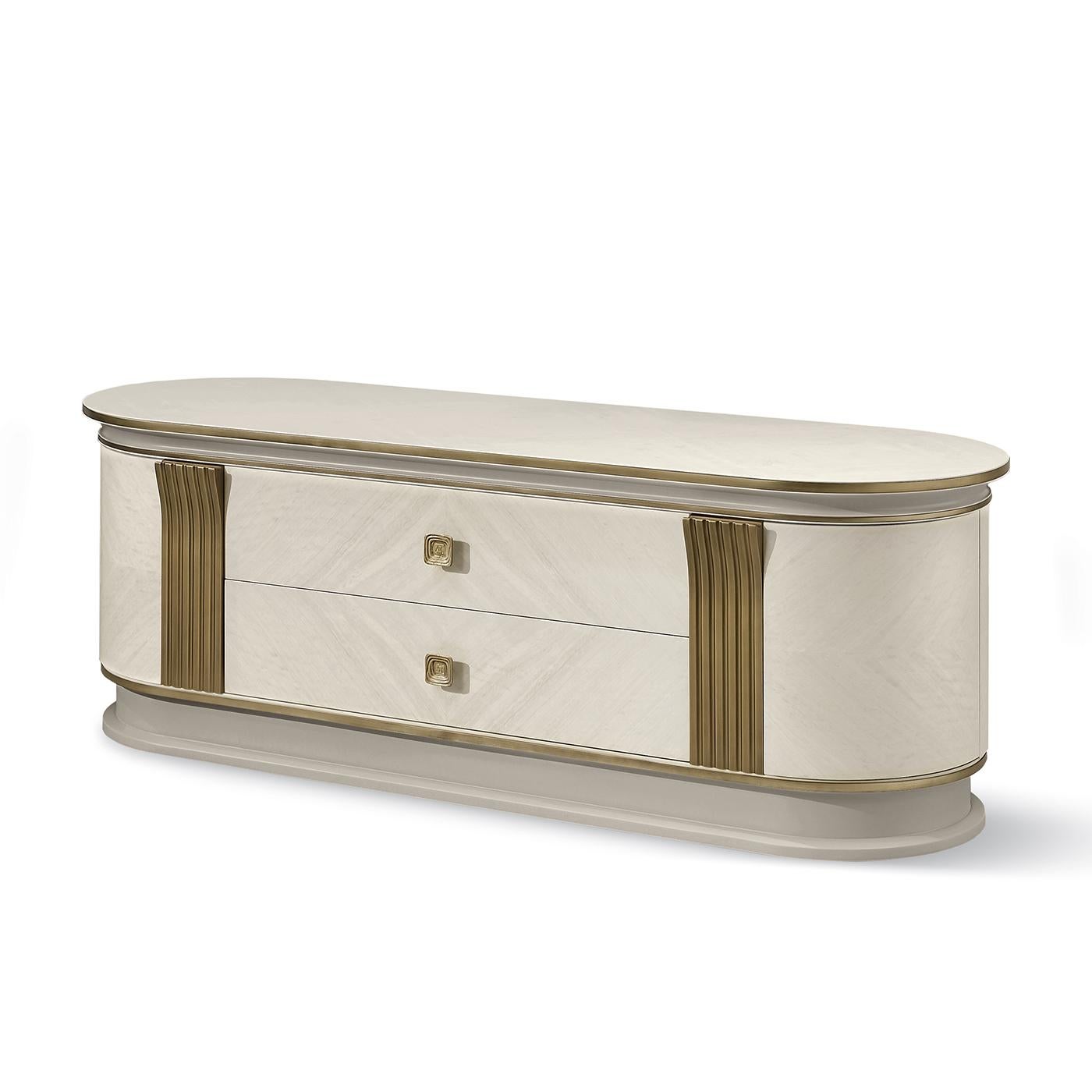 Italian White and Gold Media Cabinet