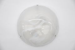 Flush Mount Light aus weißem und goldenem Muranoglas von Hillebrand, Deutschland 1960er Jahre