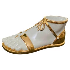 White and Gold "Piede Romano" Roman Left Foot by Piero Fornasetti