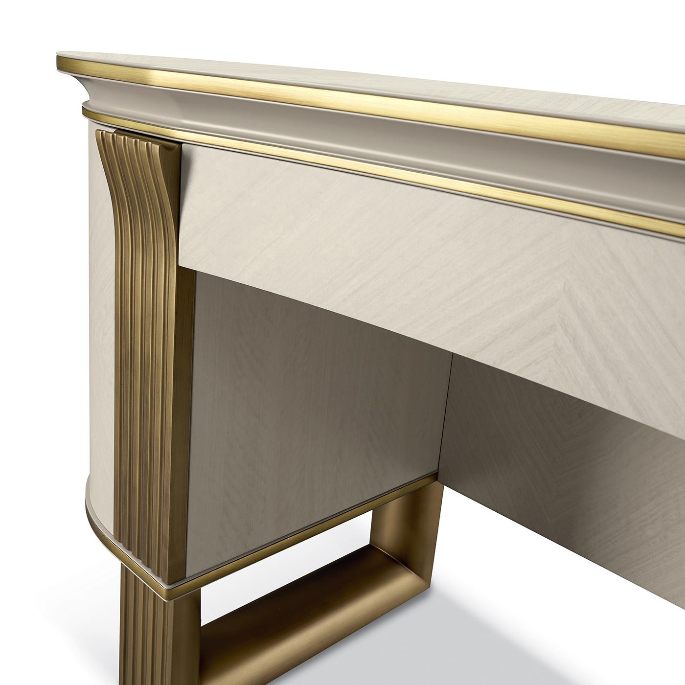 white and gold vanity desk