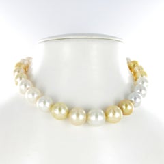 White and Golden South Sea Cultured Pearl Necklace