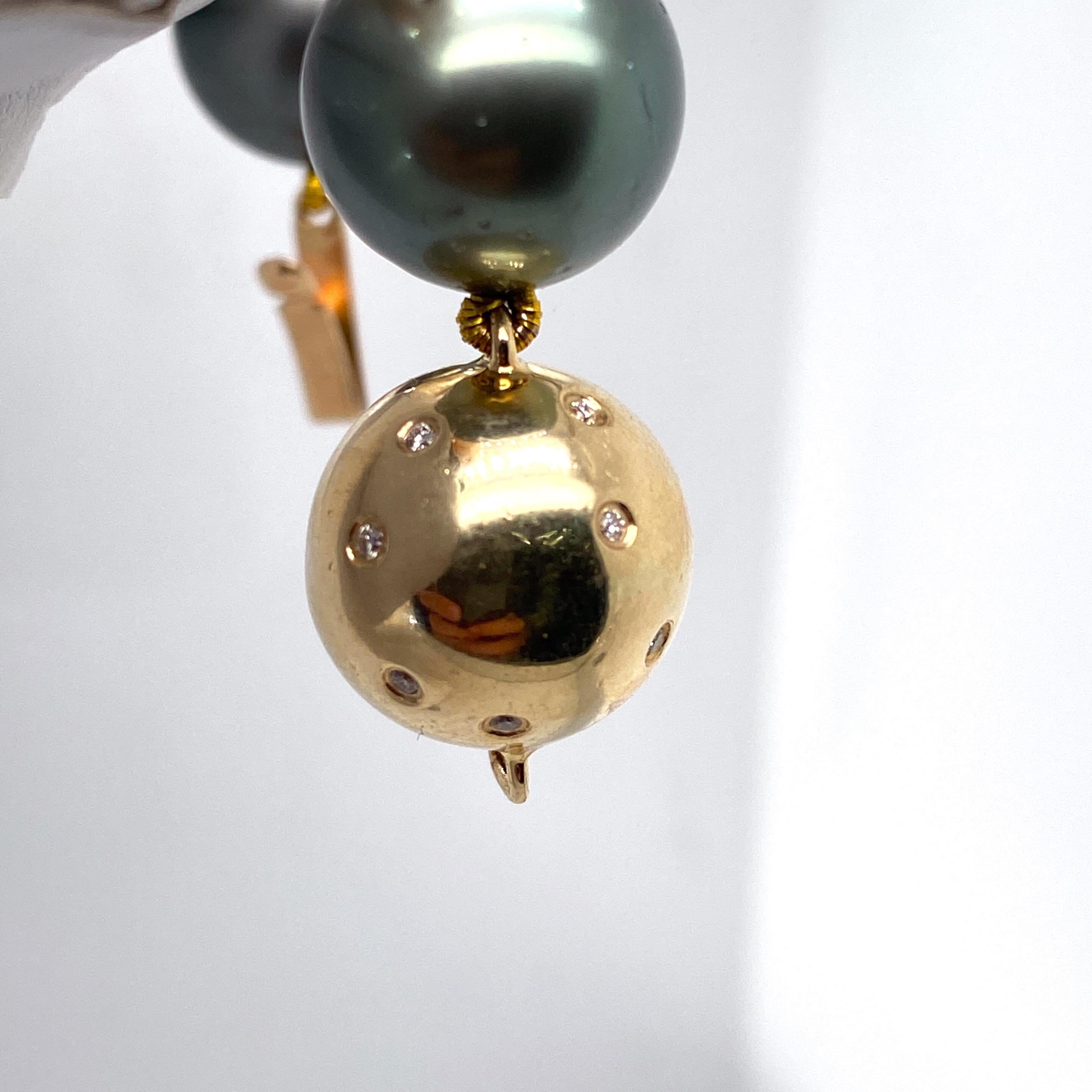 Collier en or 14 carats avec perles blanches et dorées des mers du Sud et perles de Tahiti 4