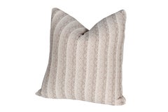 White & Gray Vintage Hmong Striped Pillow