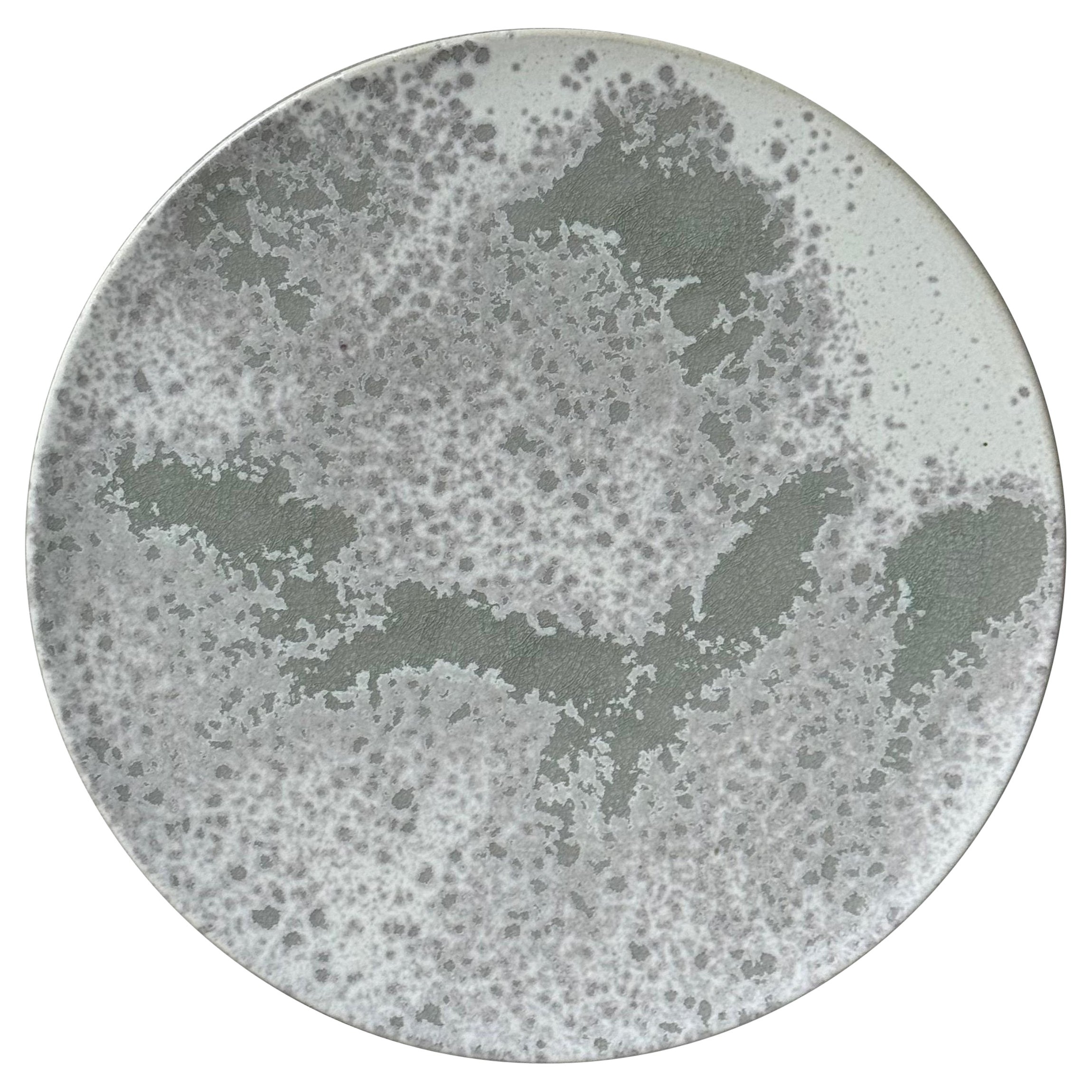White and Green Glazed Charger, K H Würtz, Denmark