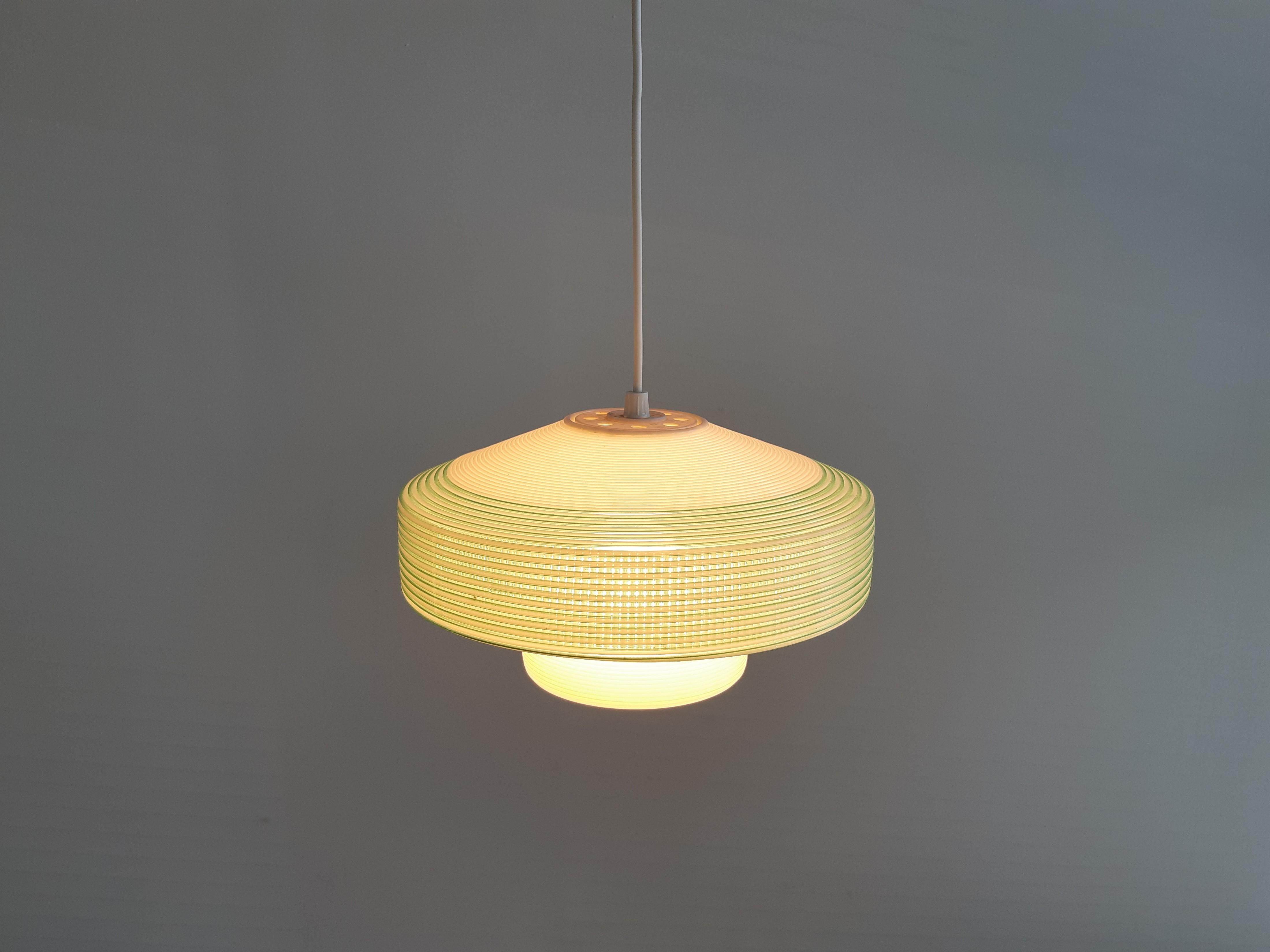 White and Green Pendant Lamp for Rotaflex, 1960's 1