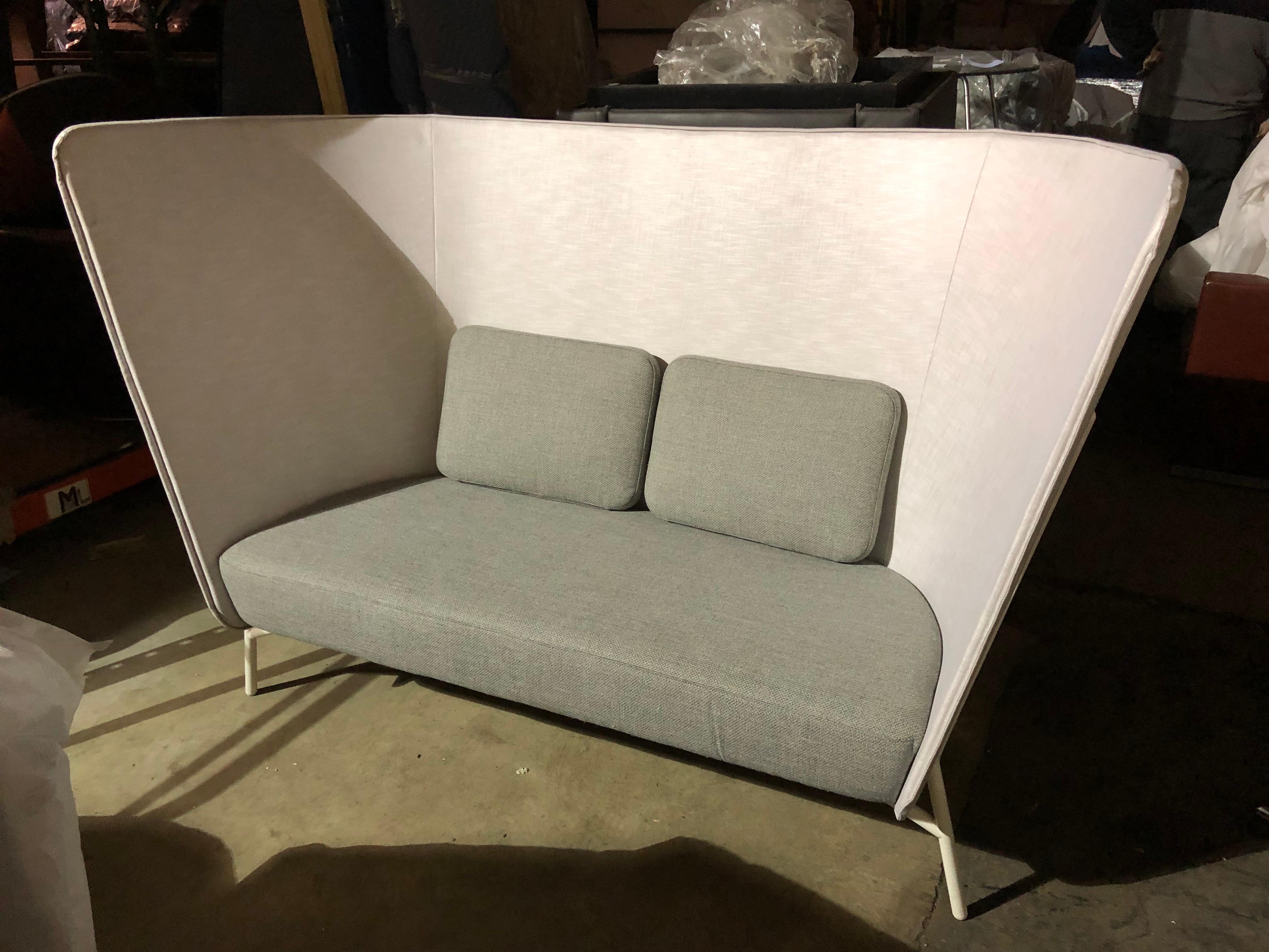Finnish Inno White and Grey Aura Two-Seat Sofa
