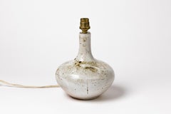 White and Grey Ceramic Table Lamp by Vezelay, 20th Mid-Century