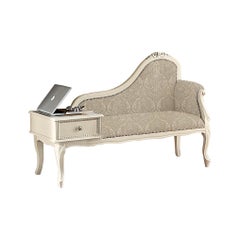 White and Grey Loveseat by Modenese with Telephone Stand and Drawer