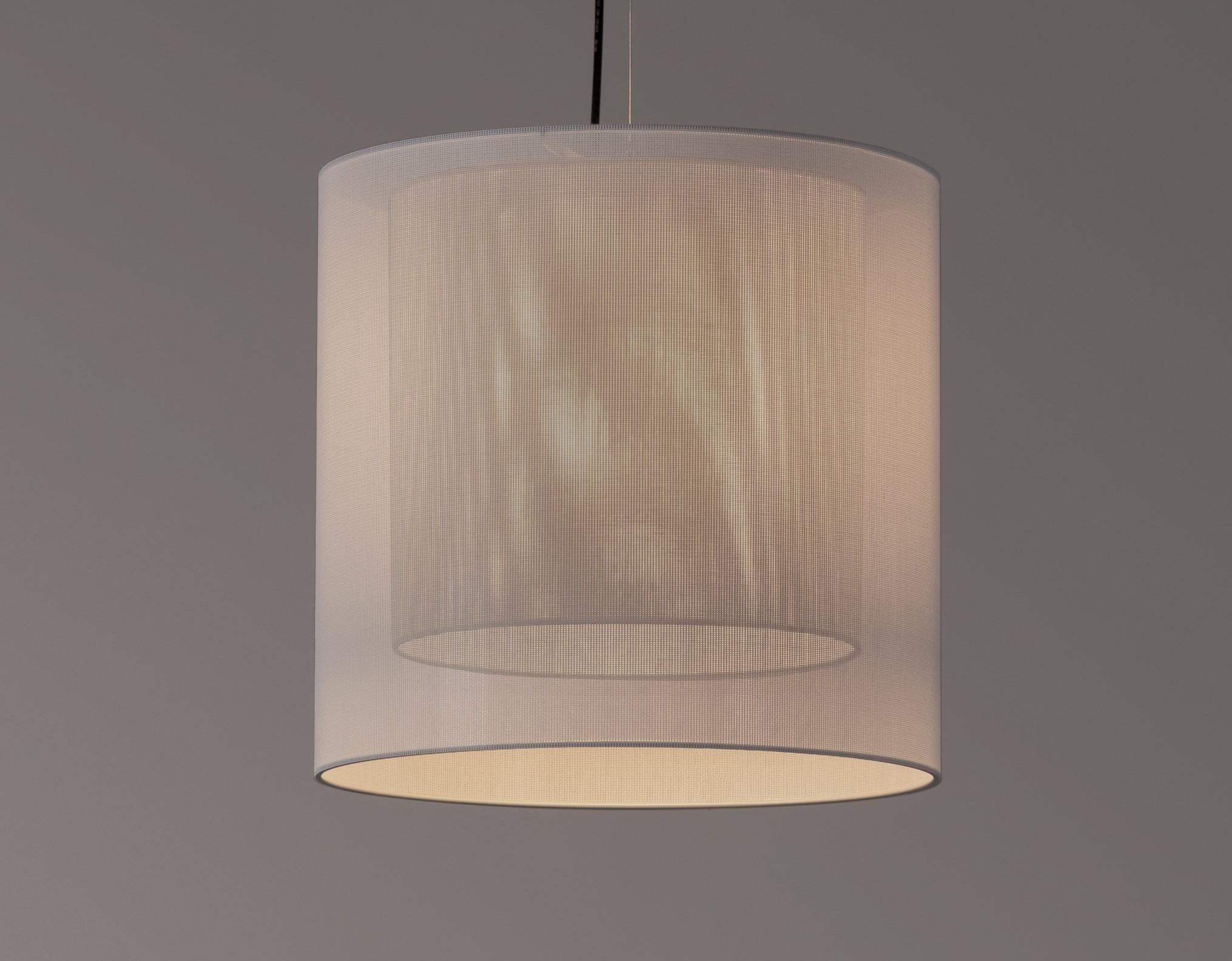 Modern White and Grey Moaré MS Pendant Lamp by Antoni Arola For Sale