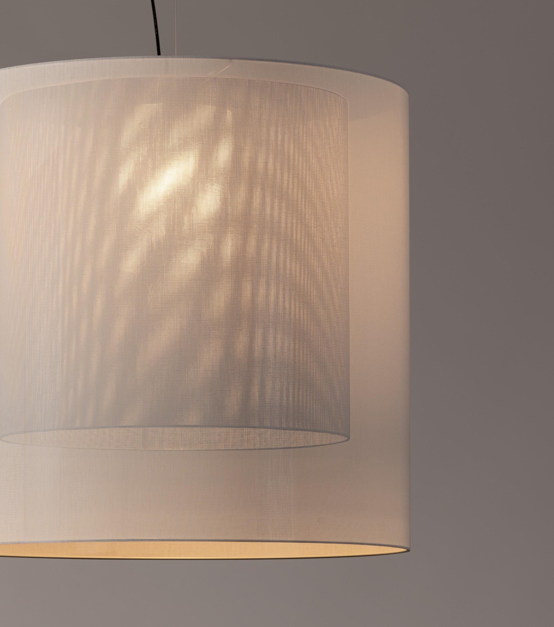 Modern White and Grey Moaré XL Pendant Lamp by Antoni Arola For Sale