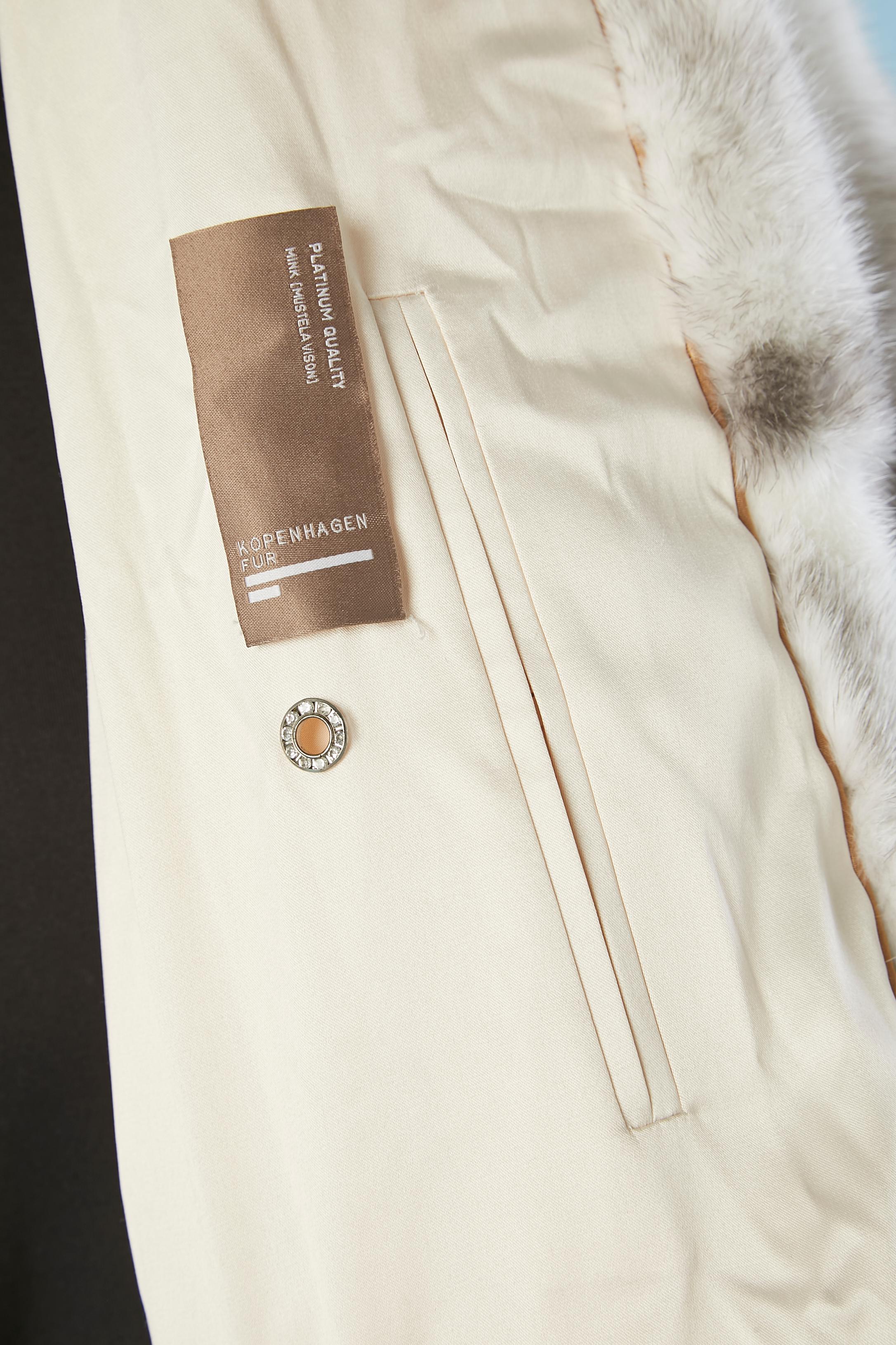 White and grey Platinium Quality Mink coat  Kopenhagen Fur  5