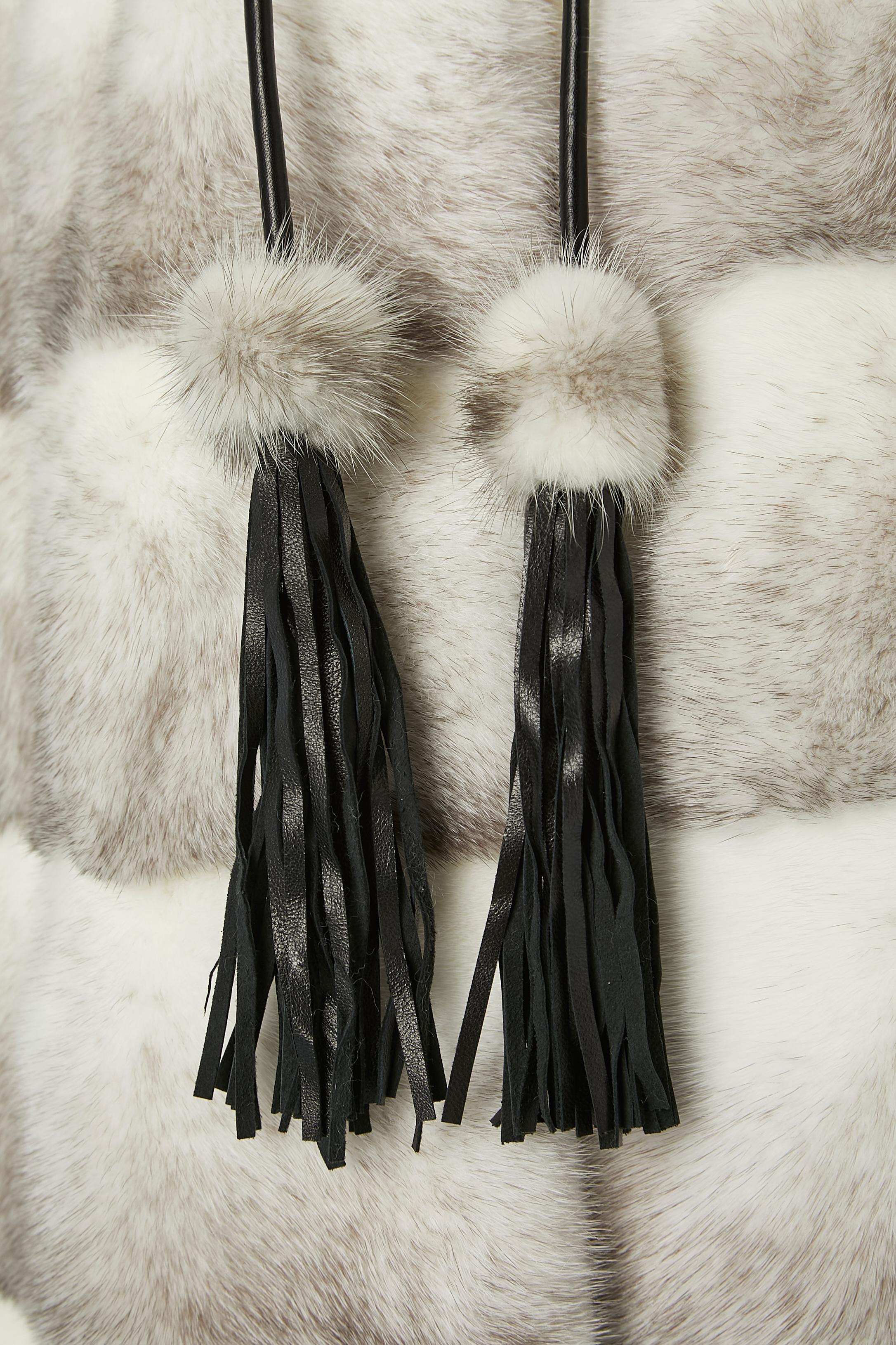 Gray White and grey Platinium Quality Mink coat  Kopenhagen Fur