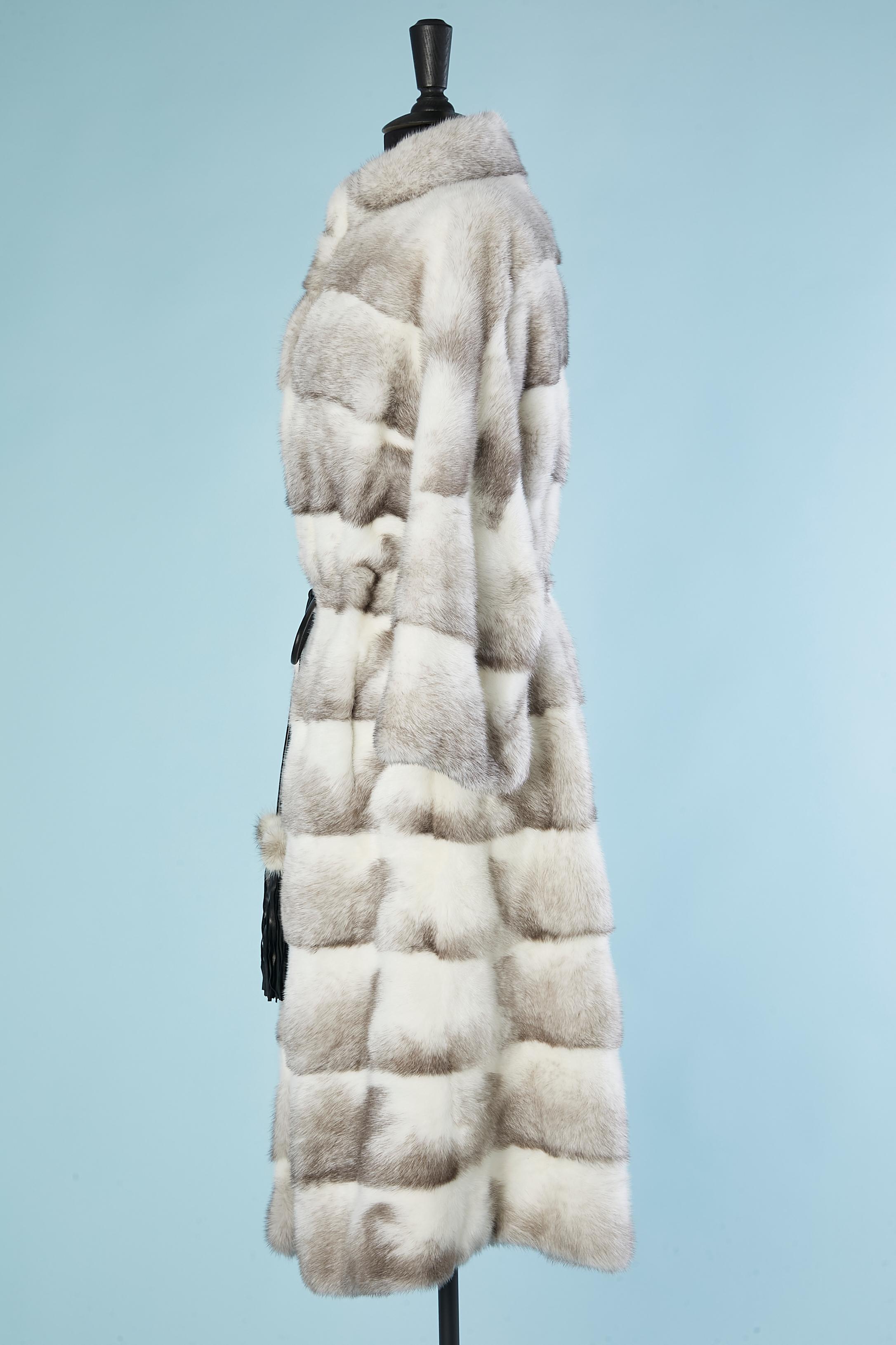 Women's White and grey Platinium Quality Mink coat  Kopenhagen Fur