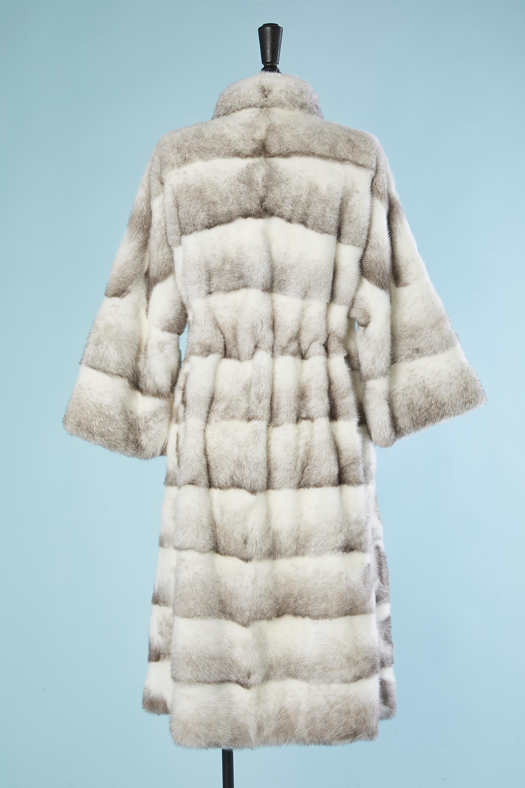 White and grey Platinium Quality Mink coat  Kopenhagen Fur  1