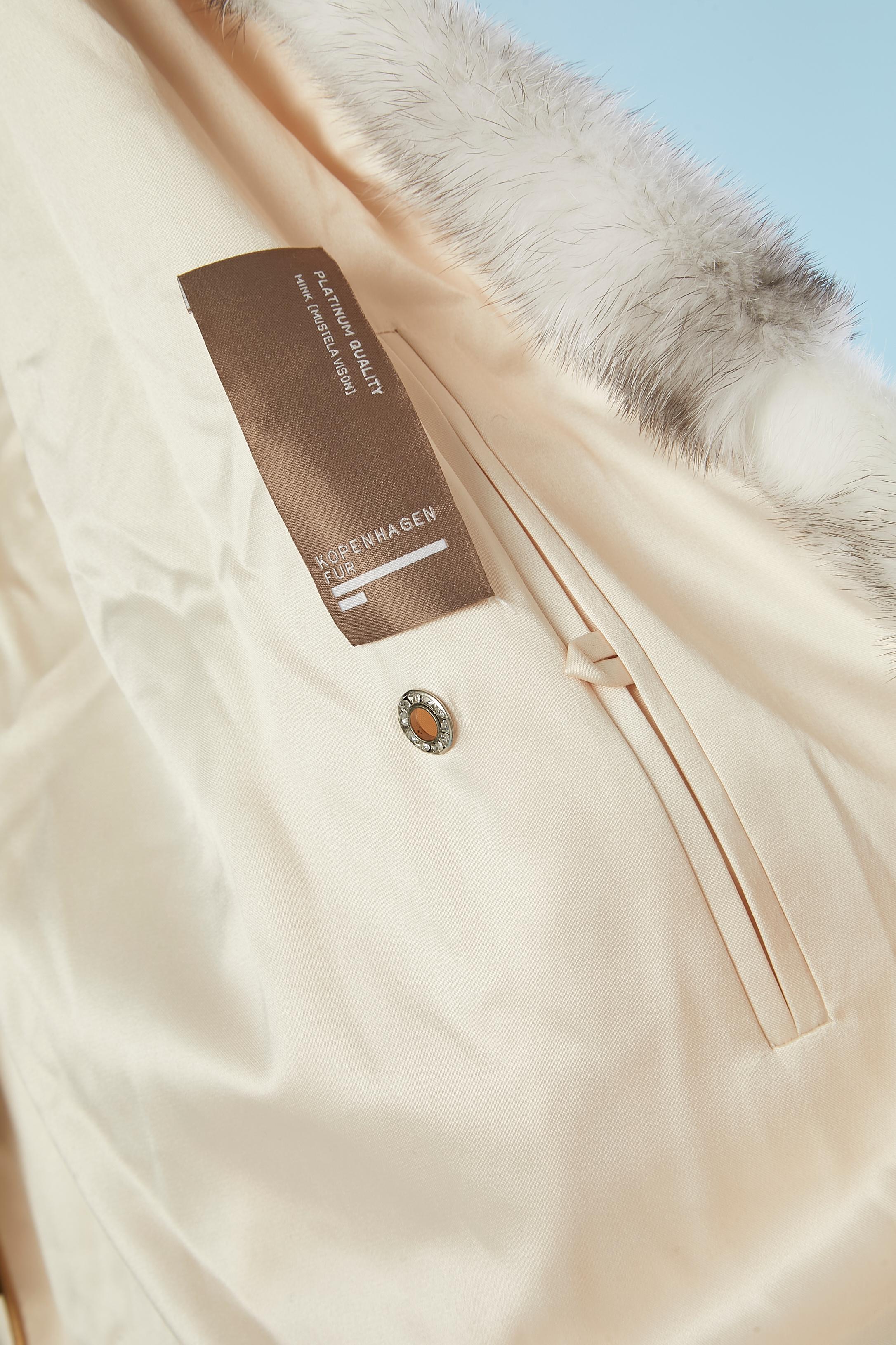 White and grey Platinium Quality Mink coat  Kopenhagen Fur  3