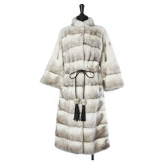 White and grey Platinium Quality Mink coat  Kopenhagen Fur 