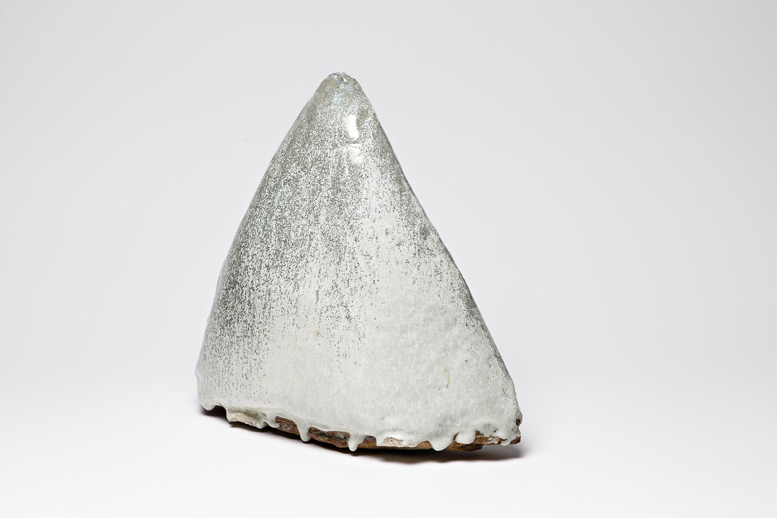 French White and Grey Stoneware Ceramic Sculpture by Bernard Dejonghe Contemporary Art For Sale