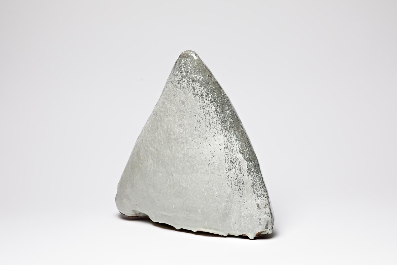 20th Century White and Grey Stoneware Ceramic Sculpture by Bernard Dejonghe Contemporary Art For Sale