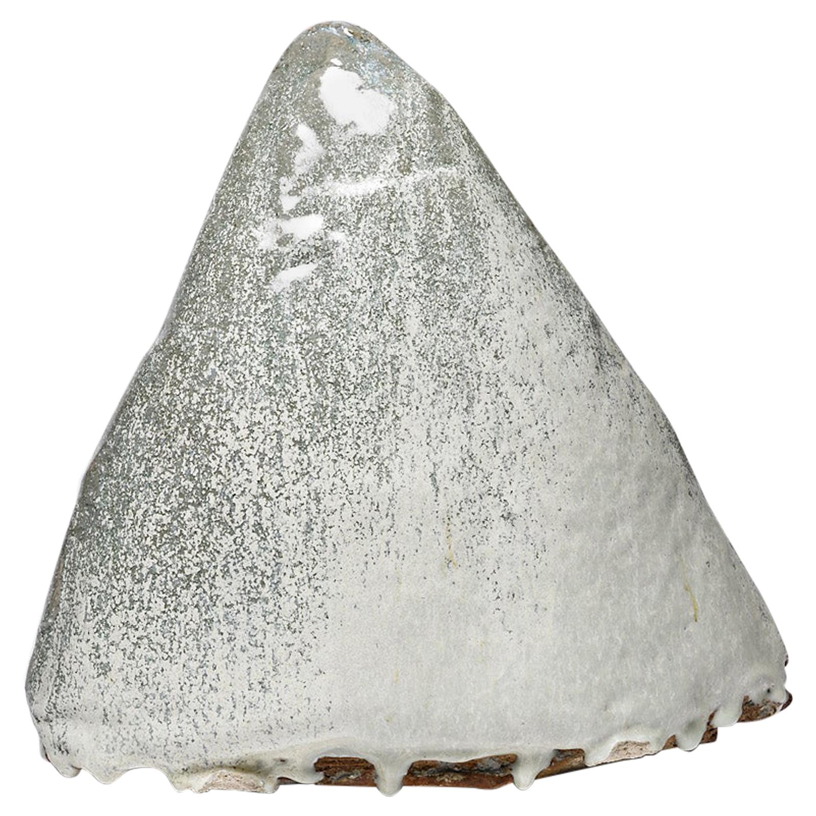 Escultura de cerámica de gres blanco y gris de Bernard Dejonghe Arte contemporáneo