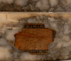 White and Grey Veined Marble Pedestal, ca. 1900