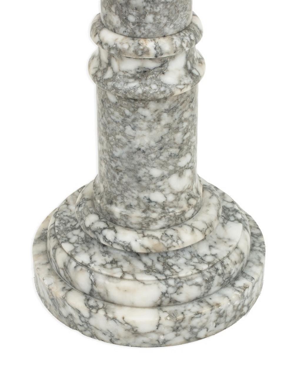 Sockel aus weißem und grauem geädertem Marmor, um 1900 (20. Jahrhundert) im Angebot