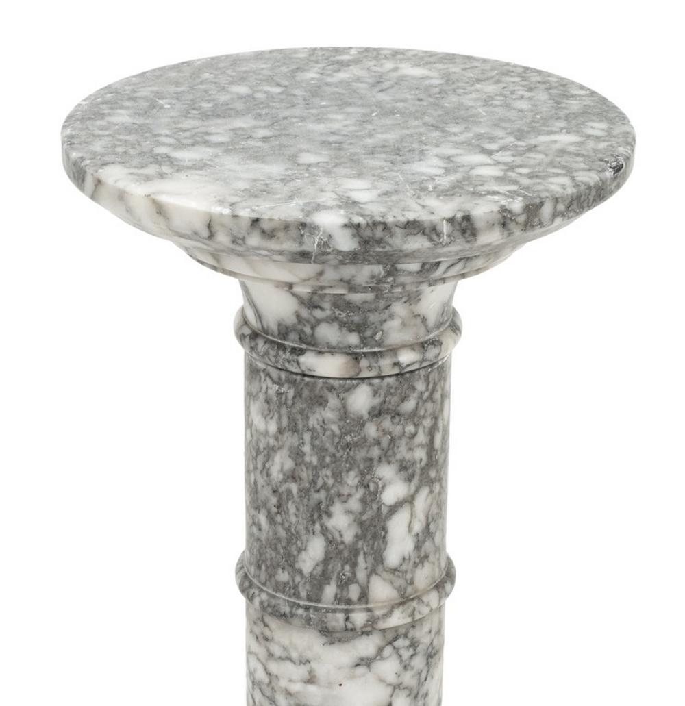 Sockel aus weißem und grauem geädertem Marmor, um 1900 im Angebot 1