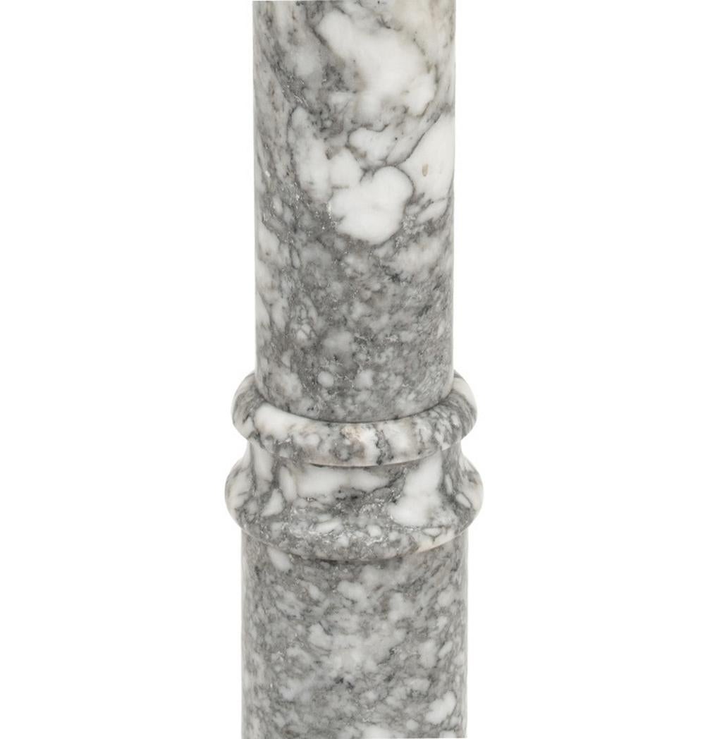 Sockel aus weißem und grauem geädertem Marmor, um 1900 im Angebot 2