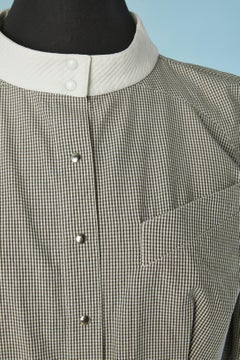 White and grey Vichy shirt with white collar THIERRY MUGLER