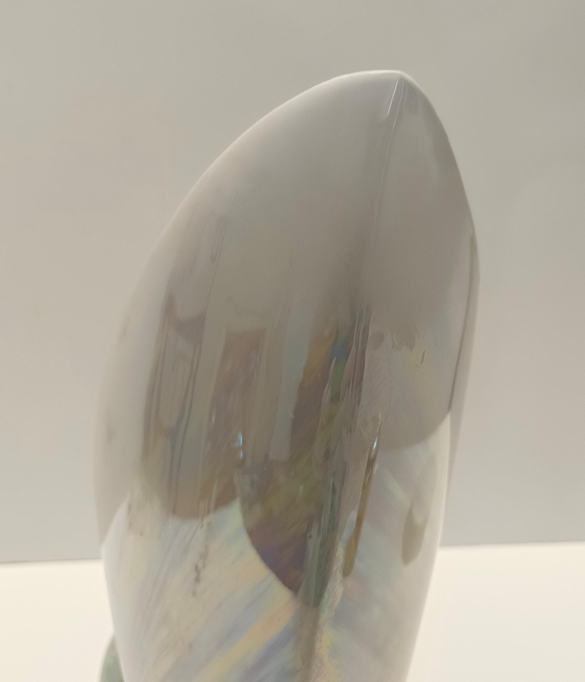 Vaso in ceramica bianca e iridescente / Centrotavola decorativo di Lusso, Italia in vendita 3