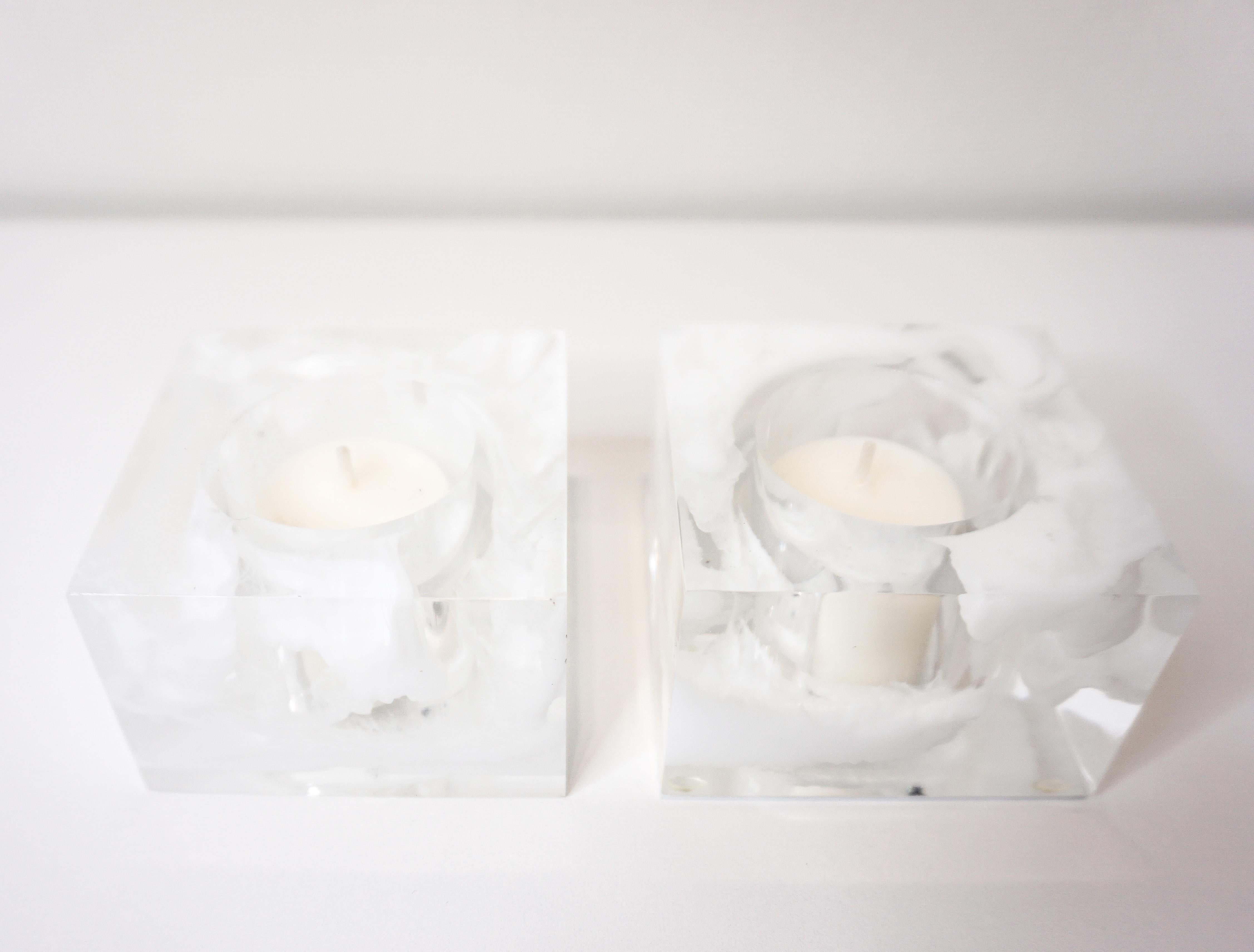 White and Lucite Votives For Sale 2
