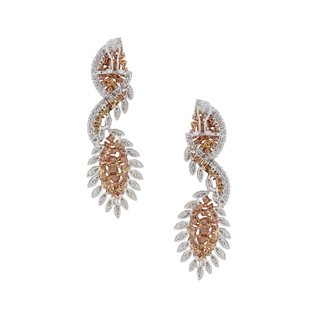 pink diamond dangle earrings