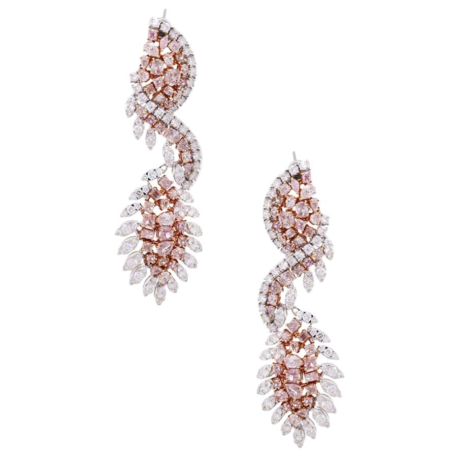 Cleo Pave Link Post Drop Earrings, Silver