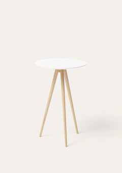 White and Natural Trip Side Table by Storängen Design
