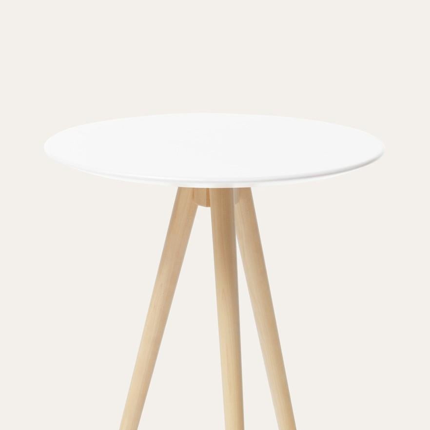 Post-Modern White and Natural Trip Side Table by Storängen Design For Sale