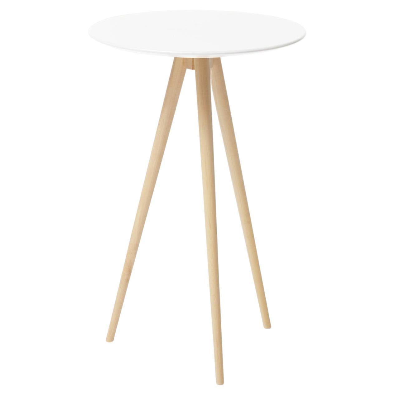 White and Natural Trip Side Table by Storängen Design For Sale