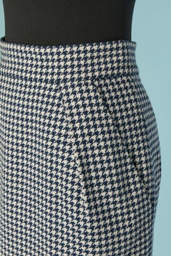 White and navy mini skirt with Pied de Poule pattern ALEXANDRE VAUTHIER