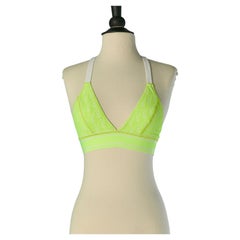 White and neon yellow branded bra CHRISTIAN DIOR