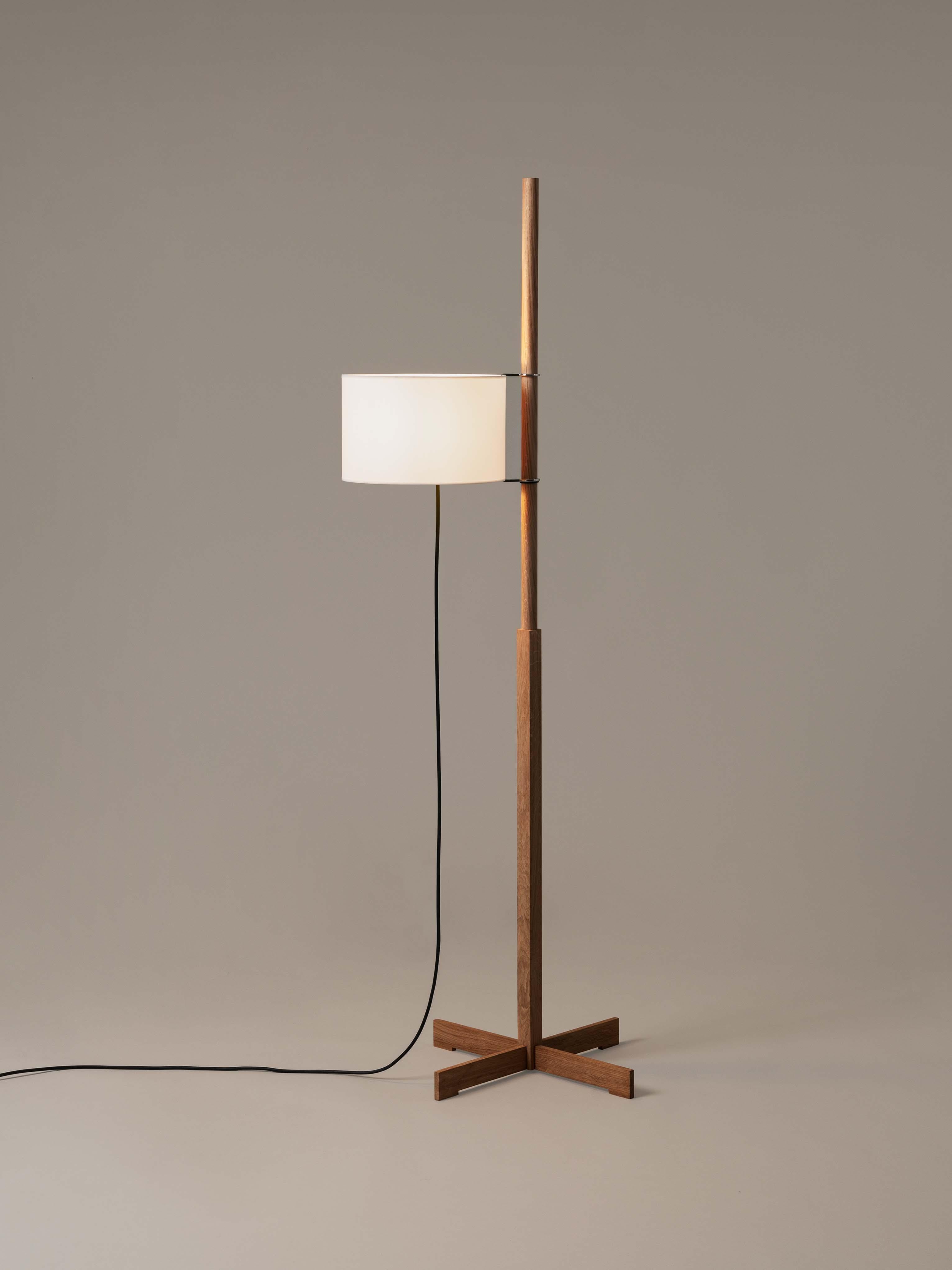 Modern White and Oak Tmm Floor Lamp by Miguel Milá