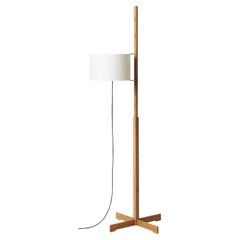 White and Oak Tmm Floor Lamp by Miguel Milá