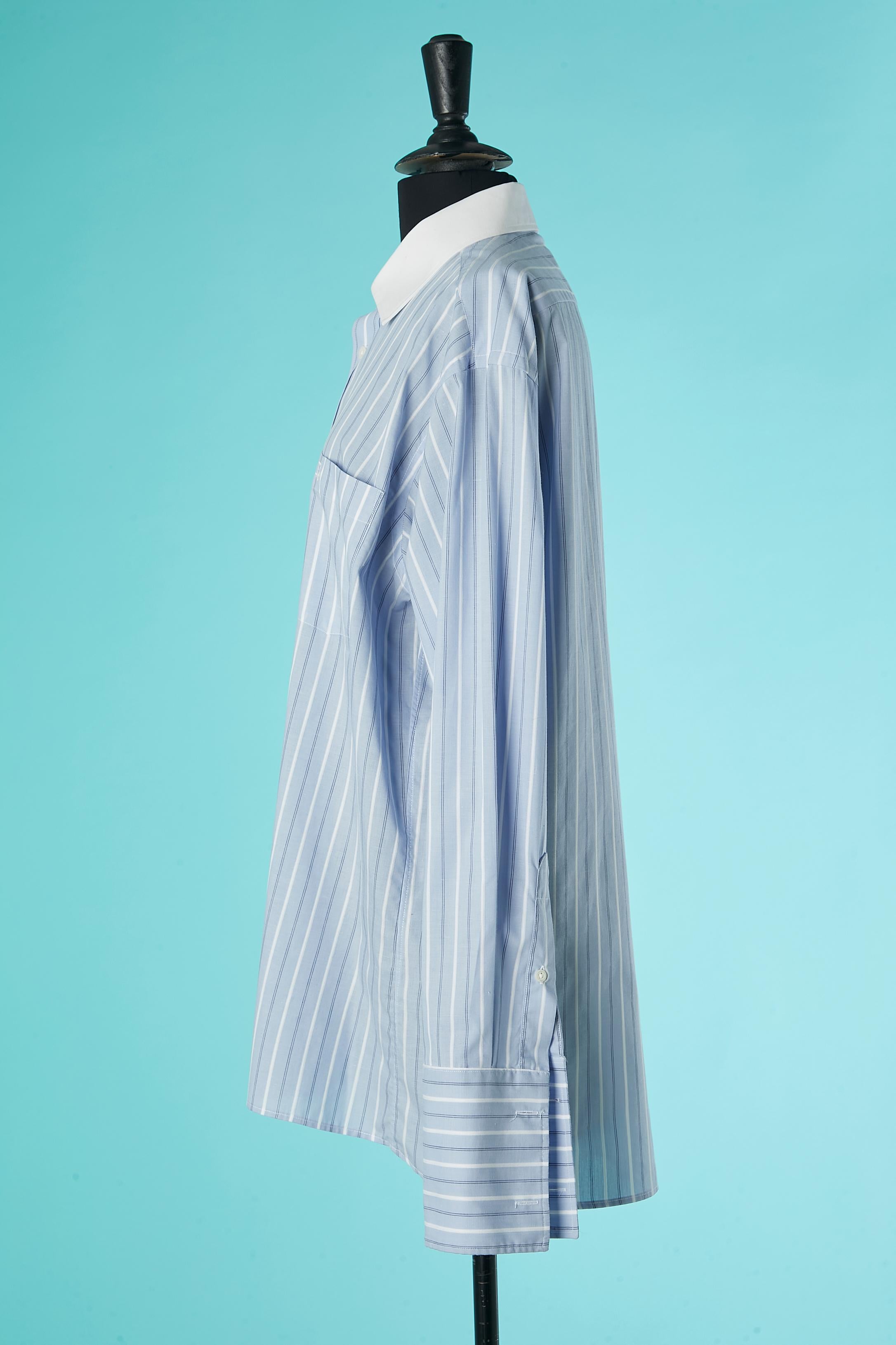 White and pale blue striped shirt with white collar Christian Dior Monsieur  1