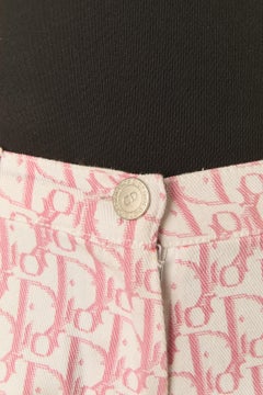 White and pink cotton short with monogram pattern CHRISTIAN DIOR