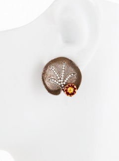 White and Pink Diamond Pink Gold MOONLIGHT LOTUS Earrings by John Landrum Bryant
