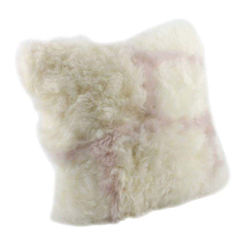 White and Pink Nursery Pillow Cushion Sheepskin, Made in Australia