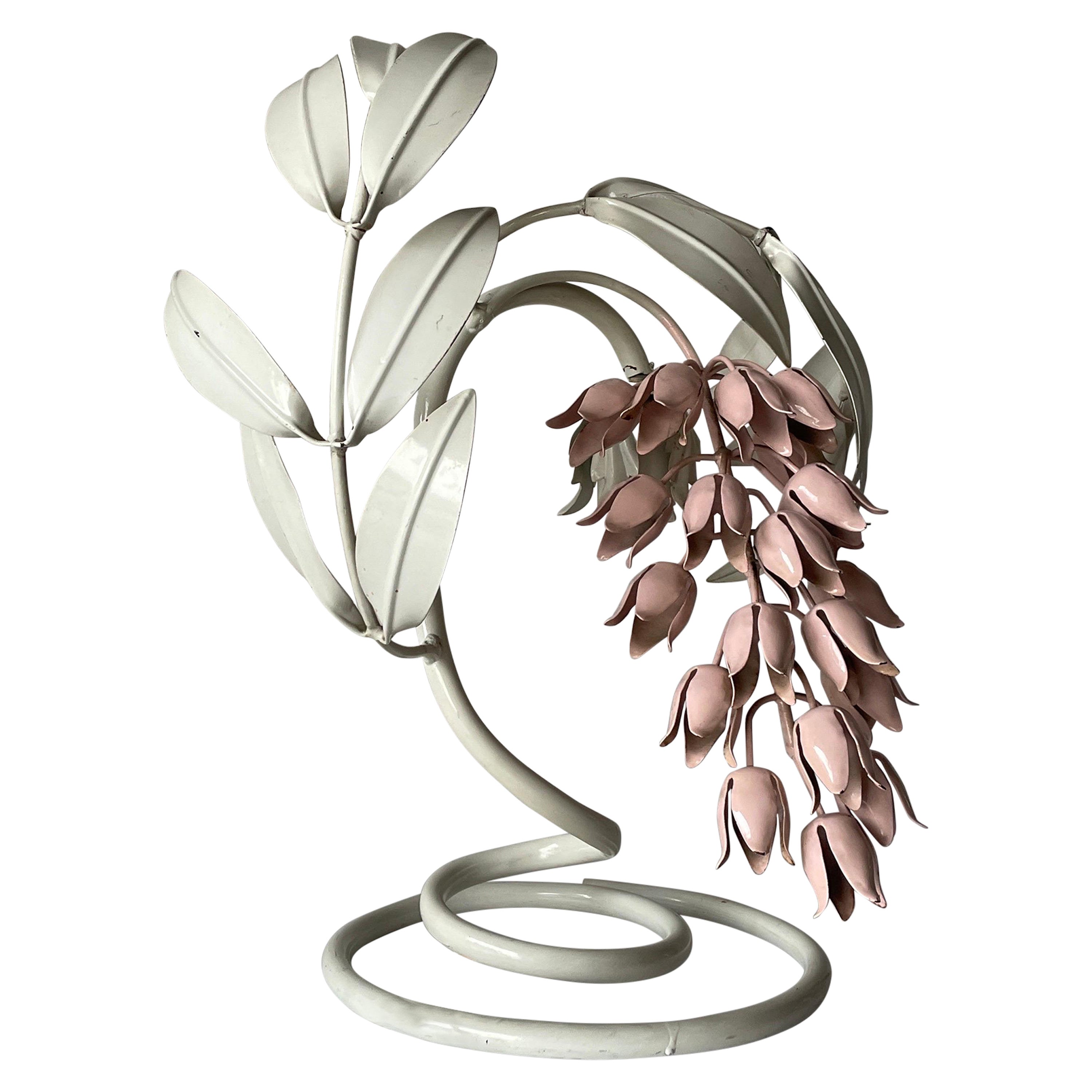 Tischlampe im weißen und rosa Tulpendesign, 1960er Jahre, Italien im Angebot