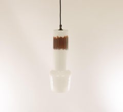 White and Red Glass Pendant by Massimo Vignelli for Venini, 1950s