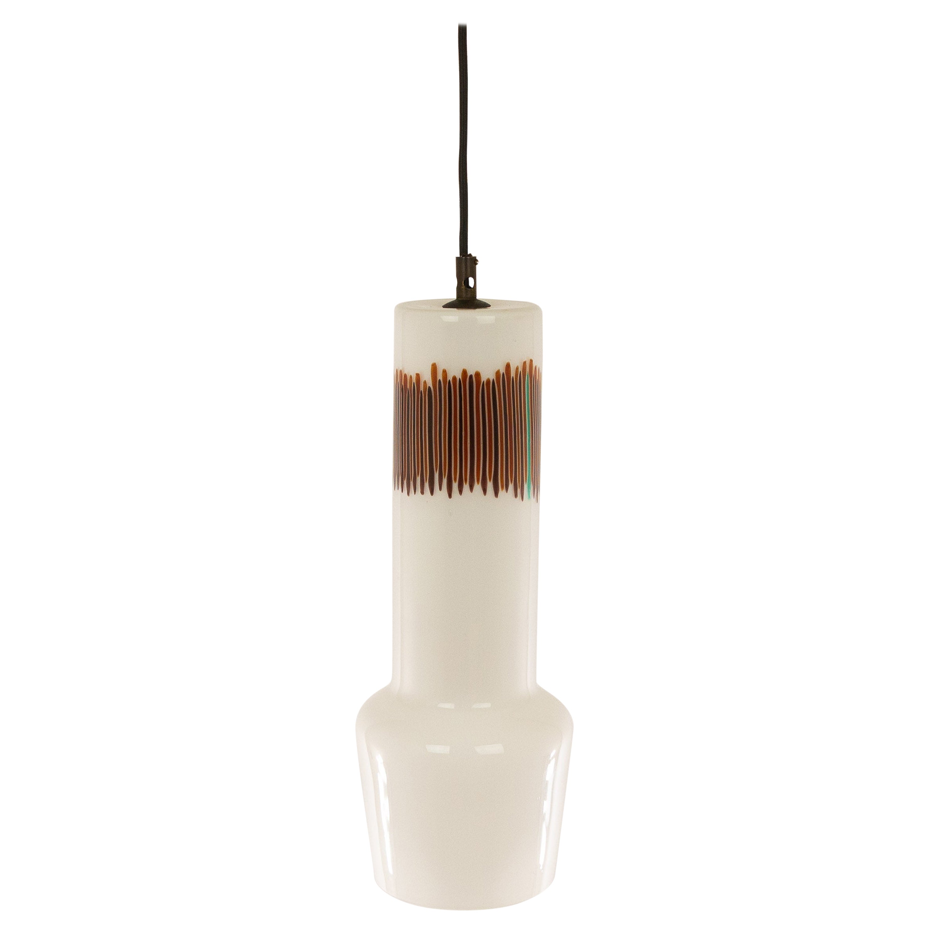 White and Red Glass Pendant by Massimo Vignelli for Venini, 1950s