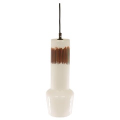 White and Red Glass Pendant by Massimo Vignelli for Venini, 1950s