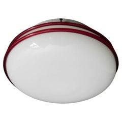 Vintage White and Red Murano Flush Mount by Leucos