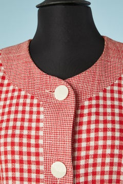 White and red "Vichy" pattern skirt -suit GIVENCHY